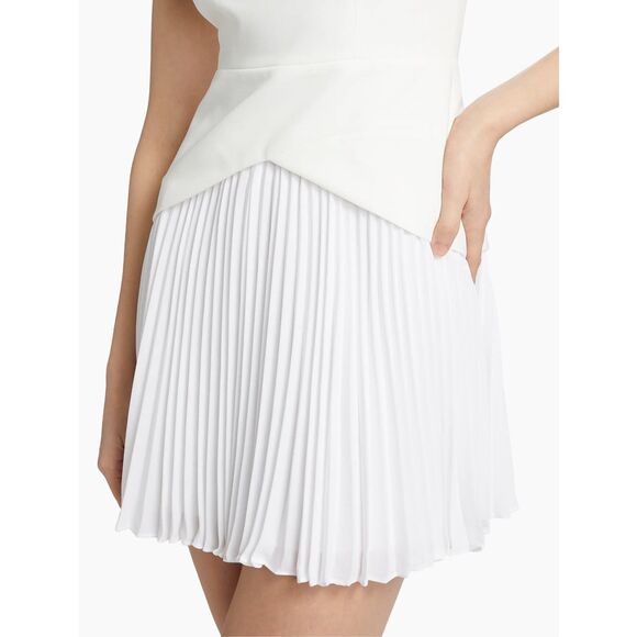 Milly Haddy Pleated Minidress in Ecru Size US8 $395 - Picture 5 of 12
